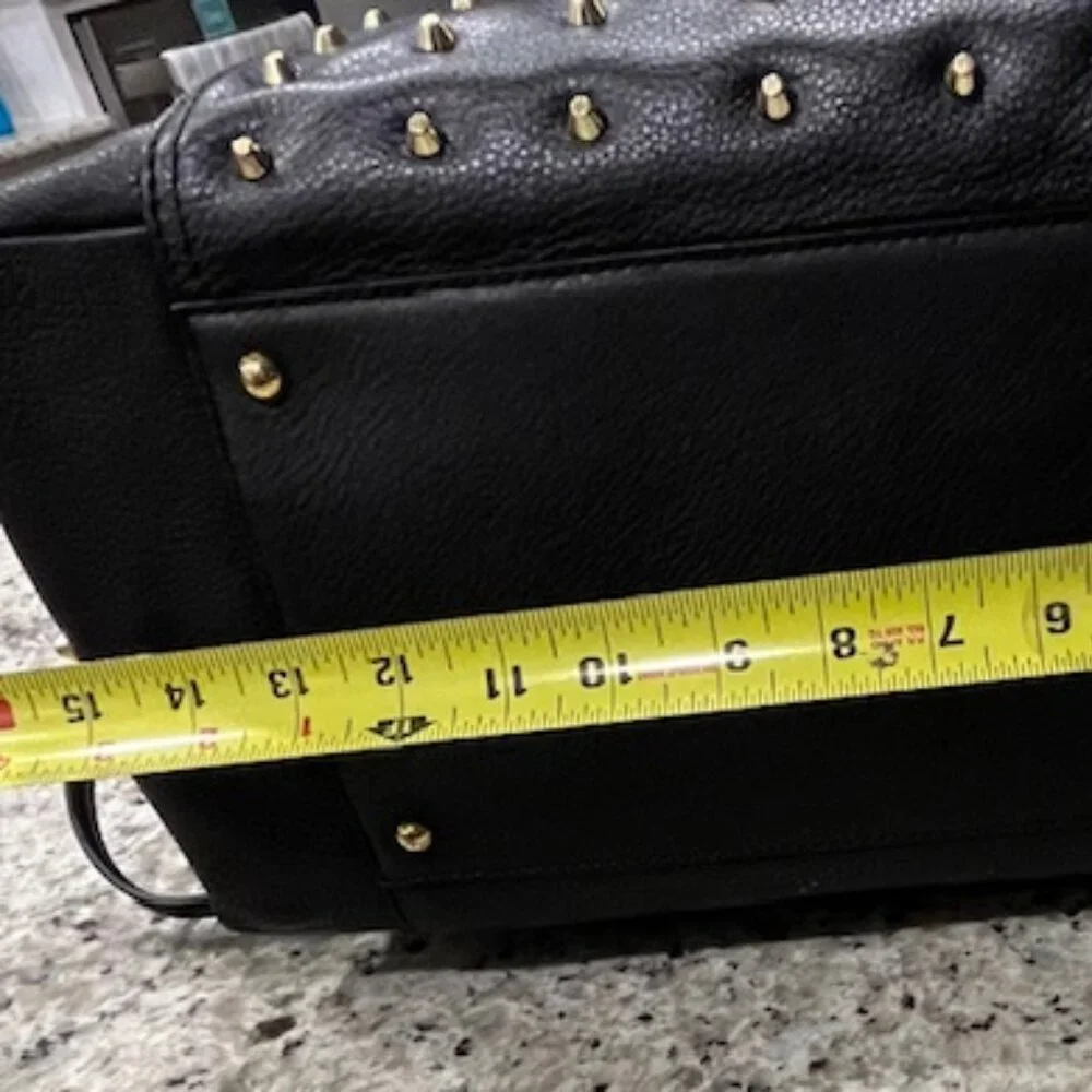 Vintage Ralph Lauren Black Pebbled Leather Gold Studded Stachel Bag - Picture 12 of 16